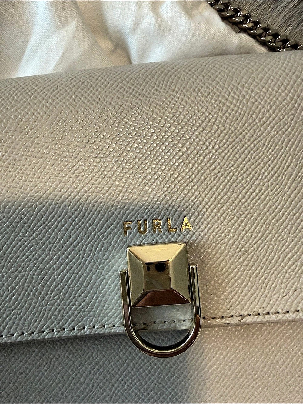 Furla Metropolis Mini Crossbody Bag Shoulder Bag Beige - Picture 4 of 6